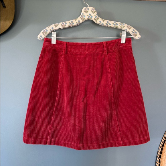 Red Corduroy Mini Skirt - Picture 8 of 8